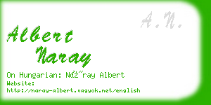 albert naray business card